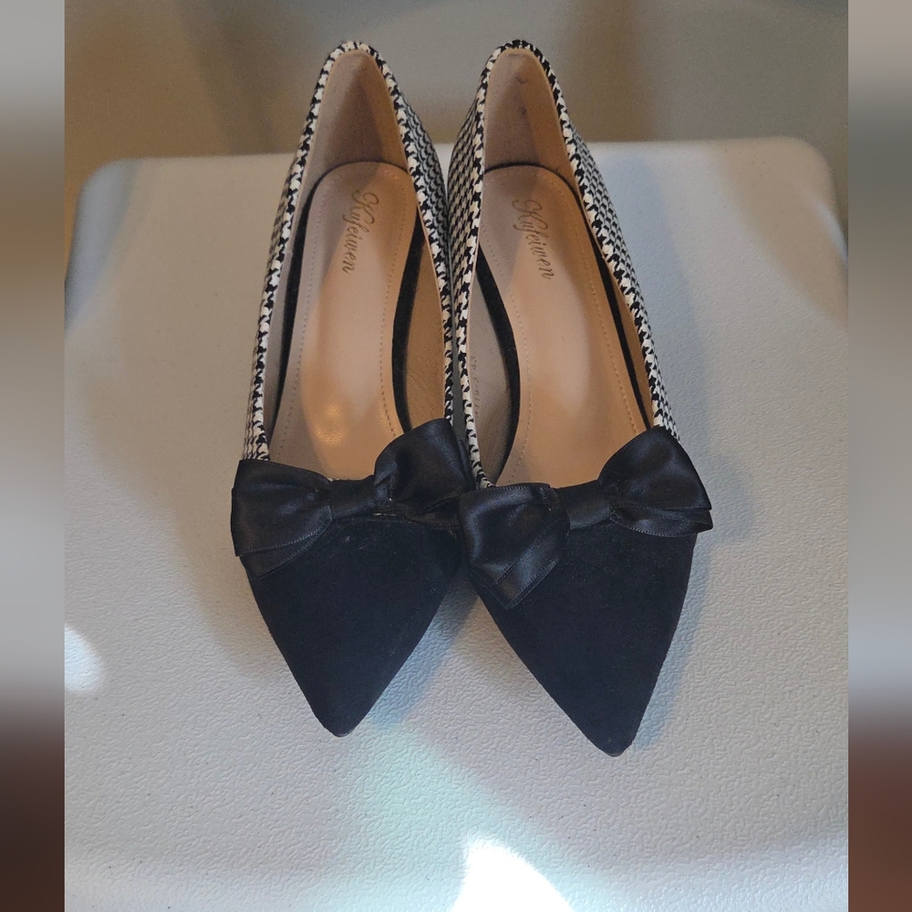 Elegant Black Bow Women's Shoes
